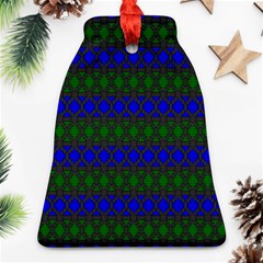 Diamond Alt Blue Green Woven Fabric Bell Ornament (two Sides) by Mariart