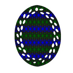 Diamond Alt Blue Green Woven Fabric Ornament (oval Filigree) by Mariart