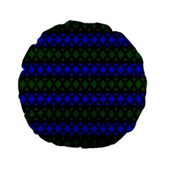 Diamond Alt Blue Green Woven Fabric Standard 15  Premium Round Cushions by Mariart