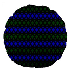 Diamond Alt Blue Green Woven Fabric Large 18  Premium Round Cushions by Mariart