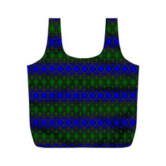 Diamond Alt Blue Green Woven Fabric Full Print Recycle Bags (m)  by Mariart