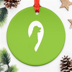 Dog Green White Animals Ornament (round)