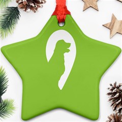 Dog Green White Animals Ornament (star) by Mariart