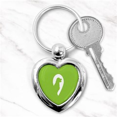 Dog Green White Animals Key Chains (heart)  by Mariart