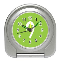 Dog Green White Animals Travel Alarm Clocks by Mariart