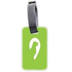 Dog Green White Animals Luggage Tags (two Sides) by Mariart