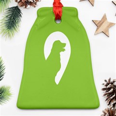 Dog Green White Animals Bell Ornament (two Sides) by Mariart