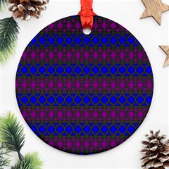 Diamond Alt Blue Purple Woven Fabric Ornament (round) by Mariart