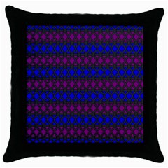 Diamond Alt Blue Purple Woven Fabric Throw Pillow Case (black) by Mariart