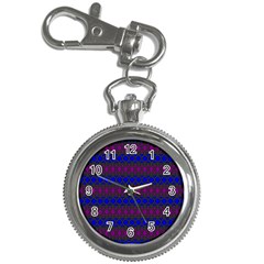 Diamond Alt Blue Purple Woven Fabric Key Chain Watches