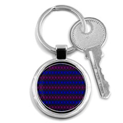 Diamond Alt Blue Purple Woven Fabric Key Chains (round) 