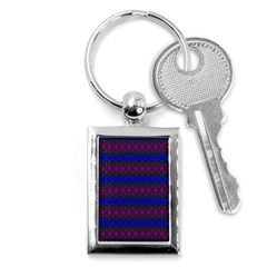 Diamond Alt Blue Purple Woven Fabric Key Chains (rectangle) 