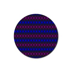 Diamond Alt Blue Purple Woven Fabric Rubber Coaster (round)  by Mariart