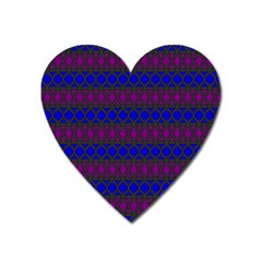 Diamond Alt Blue Purple Woven Fabric Heart Magnet by Mariart