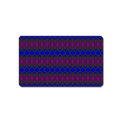 Diamond Alt Blue Purple Woven Fabric Magnet (name Card)