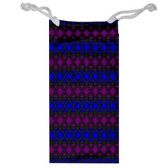 Diamond Alt Blue Purple Woven Fabric Jewelry Bag by Mariart