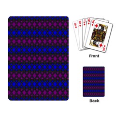 Diamond Alt Blue Purple Woven Fabric Playing Card by Mariart