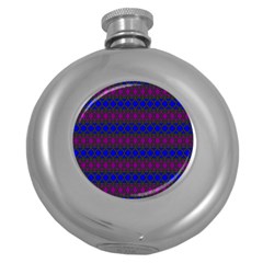 Diamond Alt Blue Purple Woven Fabric Round Hip Flask (5 Oz) by Mariart