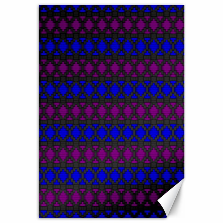 Diamond Alt Blue Purple Woven Fabric Canvas 12  x 18  