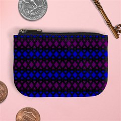 Diamond Alt Blue Purple Woven Fabric Mini Coin Purses by Mariart