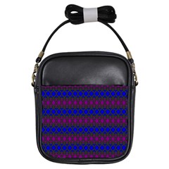 Diamond Alt Blue Purple Woven Fabric Girls Sling Bags by Mariart