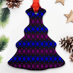 Diamond Alt Blue Purple Woven Fabric Ornament (christmas Tree)  by Mariart