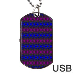 Diamond Alt Blue Purple Woven Fabric Dog Tag Usb Flash (one Side) by Mariart