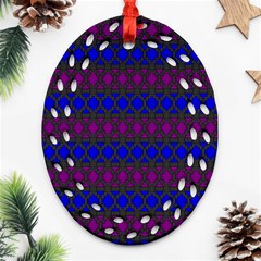 Diamond Alt Blue Purple Woven Fabric Ornament (oval Filigree) by Mariart