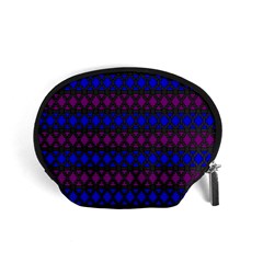 Diamond Alt Blue Purple Woven Fabric Accessory Pouches (small)  by Mariart