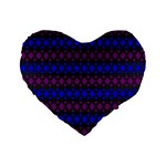 Diamond Alt Blue Purple Woven Fabric Standard 16  Premium Flano Heart Shape Cushions Front