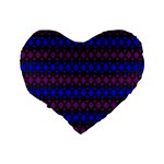 Diamond Alt Blue Purple Woven Fabric Standard 16  Premium Flano Heart Shape Cushions Back