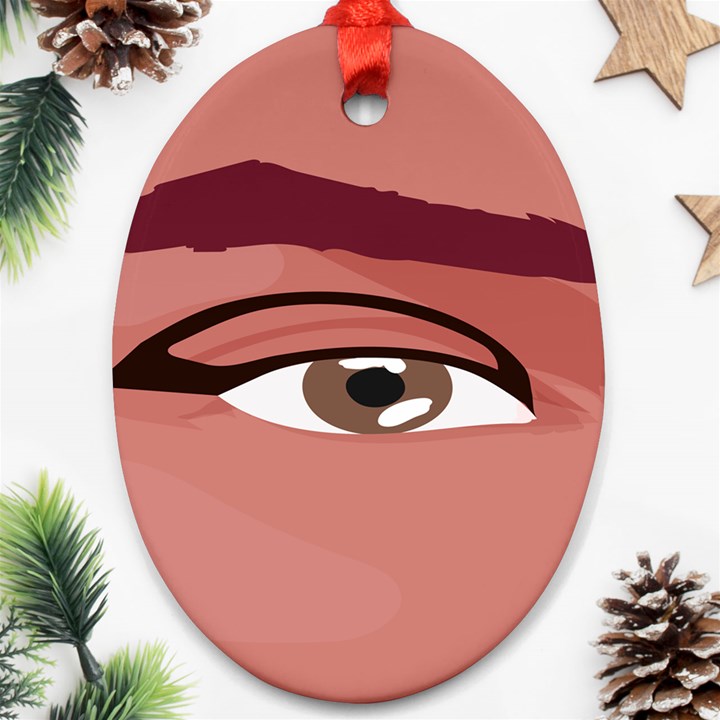 Eye Difficulty Red Ornament (Oval)