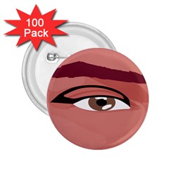 Eye Difficulty Red 2 25  Buttons (100 Pack) 