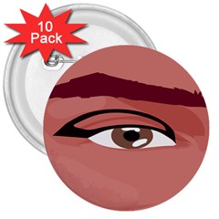 Eye Difficulty Red 3  Buttons (10 Pack)  by Mariart