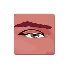 Eye Difficulty Red Square Magnet