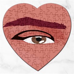 Eye Difficulty Red Jigsaw Puzzle (heart) by Mariart