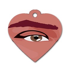 Eye Difficulty Red Dog Tag Heart (One Side)