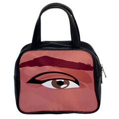 Eye Difficulty Red Classic Handbags (2 Sides)