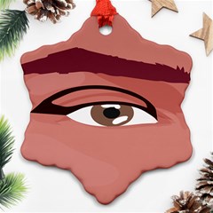 Eye Difficulty Red Snowflake Ornament (Two Sides)