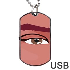 Eye Difficulty Red Dog Tag USB Flash (One Side)