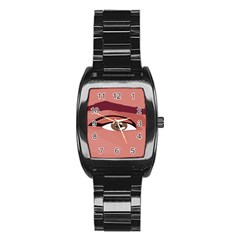 Eye Difficulty Red Stainless Steel Barrel Watch