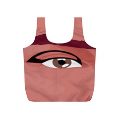 Eye Difficulty Red Full Print Recycle Bags (S) 