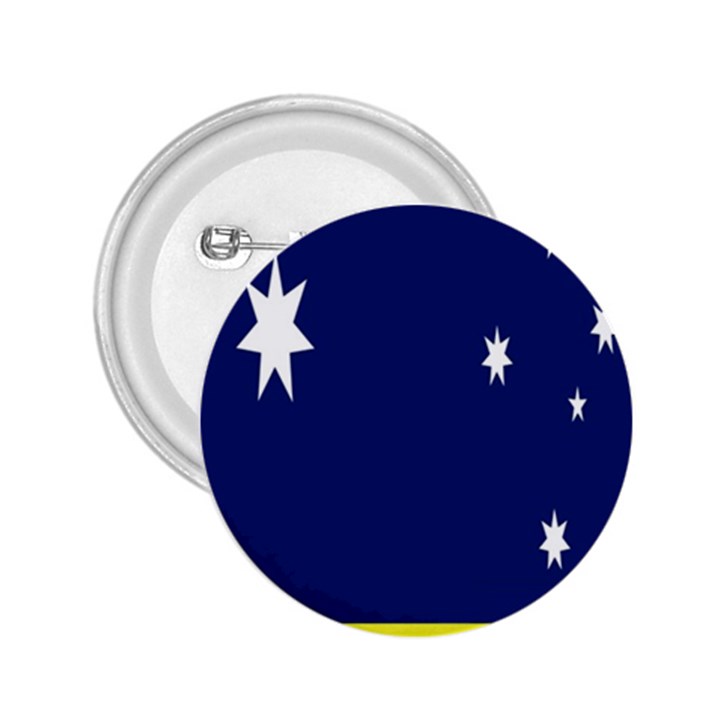 Flag Star Blue Green Yellow 2.25  Buttons