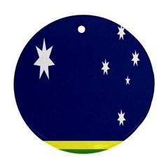 Flag Star Blue Green Yellow Ornament (round) by Mariart