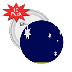 Flag Star Blue Green Yellow 2 25  Buttons (10 Pack)  by Mariart