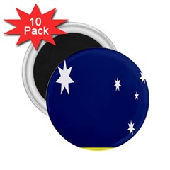 Flag Star Blue Green Yellow 2 25  Magnets (10 Pack) 