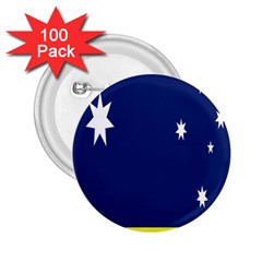 Flag Star Blue Green Yellow 2 25  Buttons (100 Pack) 