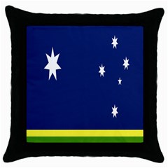 Flag Star Blue Green Yellow Throw Pillow Case (black) by Mariart