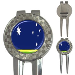 Flag Star Blue Green Yellow 3-in-1 Golf Divots by Mariart