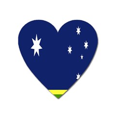 Flag Star Blue Green Yellow Heart Magnet by Mariart